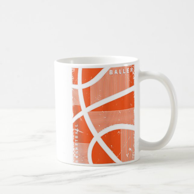 Taza De Café Baloncesto de estilo retro Niños Jugando 10-12 12- (Derecha)