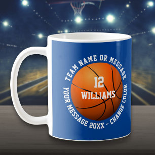 Taza De Café Baloncesto de nombre de equipo de número de nombre