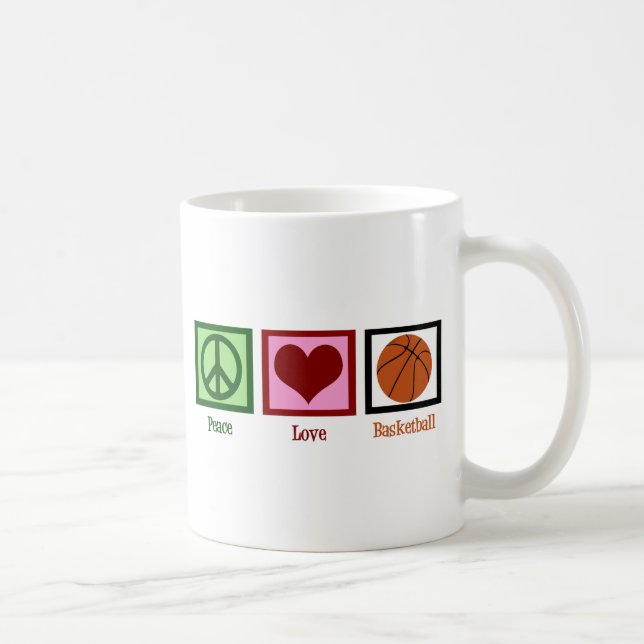 Taza De Café Baloncesto de Peace Love (Derecha)