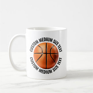 Taza De Café Baloncesto de Texto Personalizado Mediano 11oz. Pe