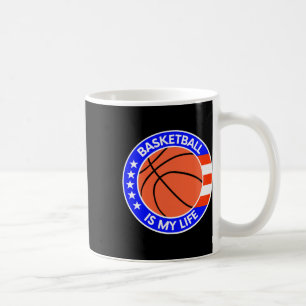 Taza De Café Baloncesto es mi vida es la bandera de los Estados