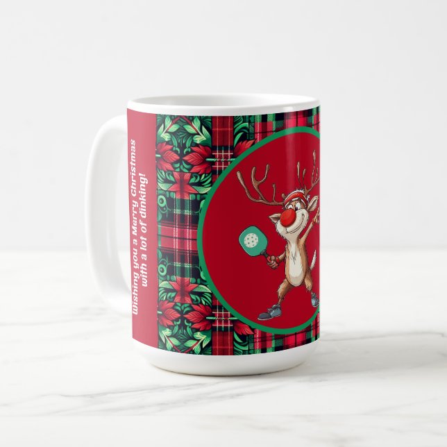 Taza De Café Baloncesto 🎄 Feliz Navidad, texto personalizado (Anverso izquierdo)