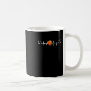 Taza De Café Baloncesto Heartbeat Funny Amante de Baloncesto
