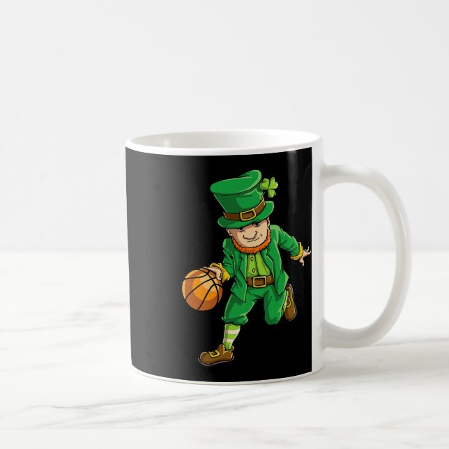 Taza De Café Baloncesto Leprechaun St Patricks Day Niños Me (Derecha)