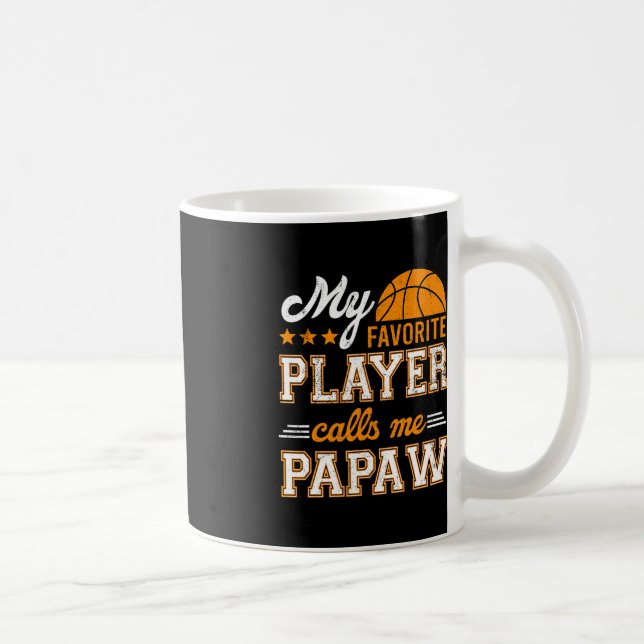 Taza De Café Baloncesto mi jugador favorito me llama Papaw (Derecha)