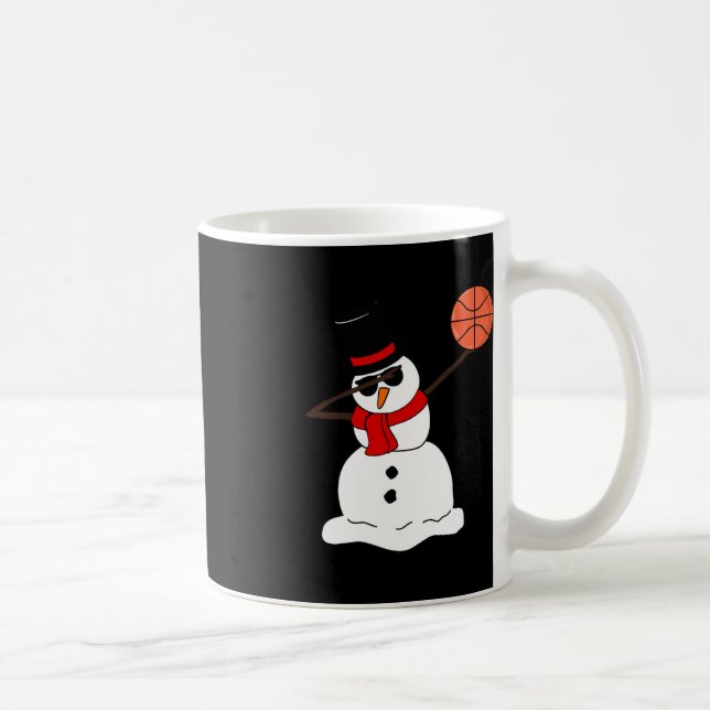 Taza De Café Baloncesto Navidades de luz de nieve en baloncesto (Derecha)