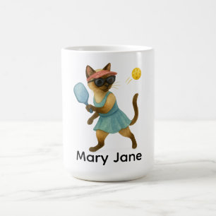 Taza De Café Baloncesto para los amantes del gato siamés