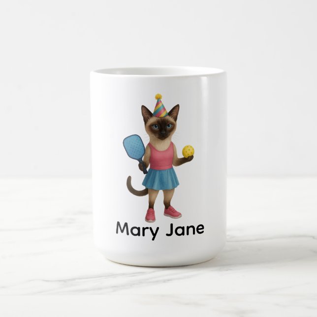 Taza De Café Baloncesto para los amantes del gato siamés (Centro)