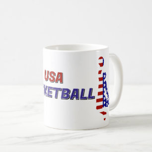 Taza De Café Baloncesto Patriótico de EE. UU.
