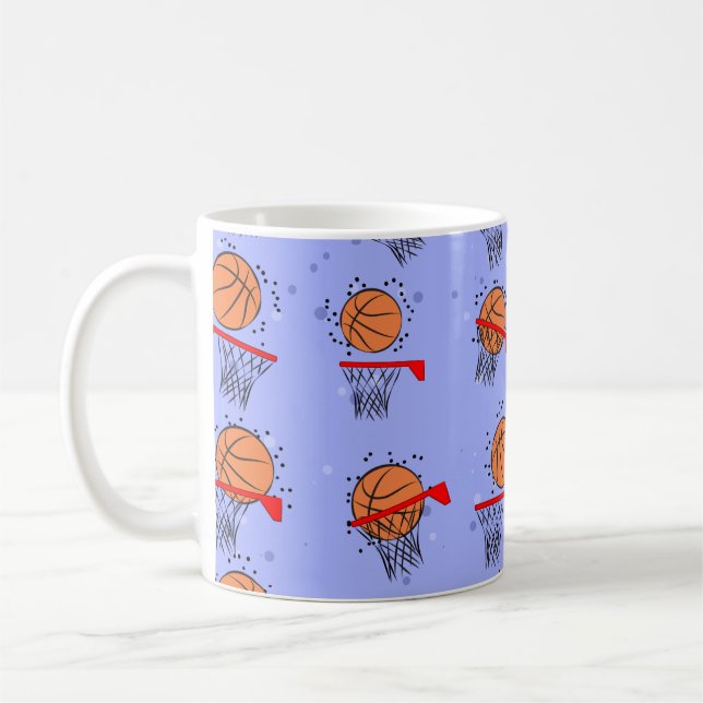 Taza De Café Baloncesto - Patrón de bolas y aros (Izquierda)