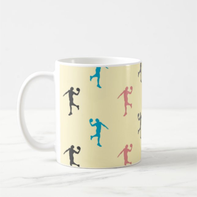Taza De Café Baloncesto - Patrón de jugador colorido (Izquierda)