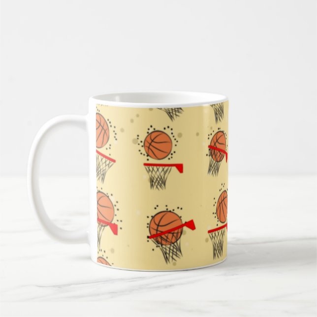 Taza De Café Baloncesto - Patrón sin foco de bolas (Izquierda)