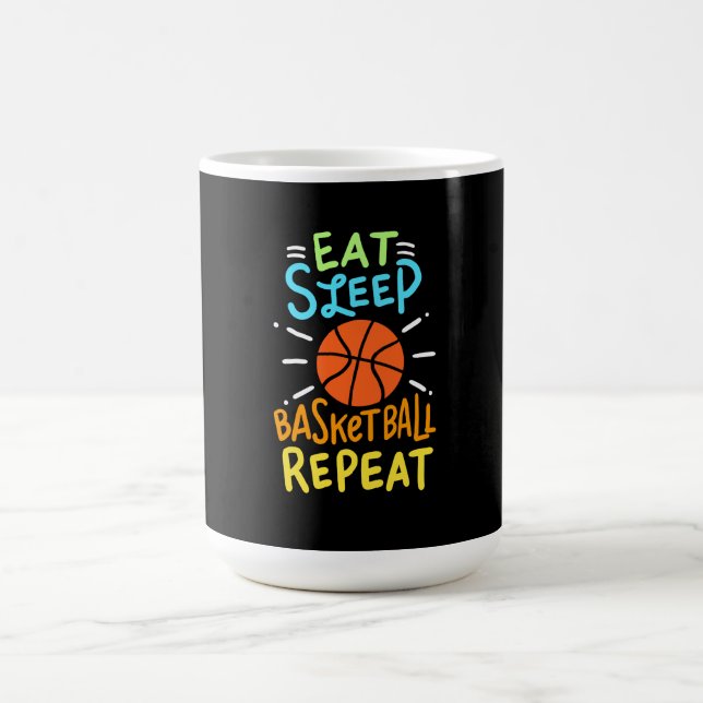 Taza De Café Baloncesto - Repetición de Eat Sleep Basketball (Centro)