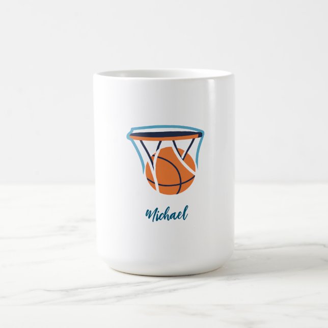 Taza De Café Baloncesto Su nombre Personal (Centro)