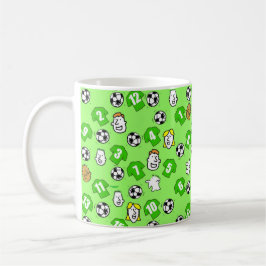 Taza De Café Balones de fútbol, Camisetas verdes y fanáticos má