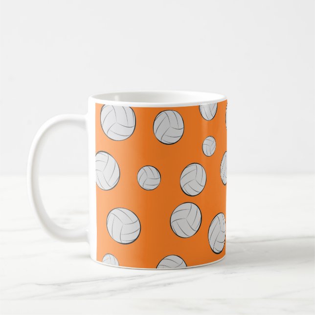 Taza De Café Balones de Voleibol Patrón Continuo  (Izquierda)