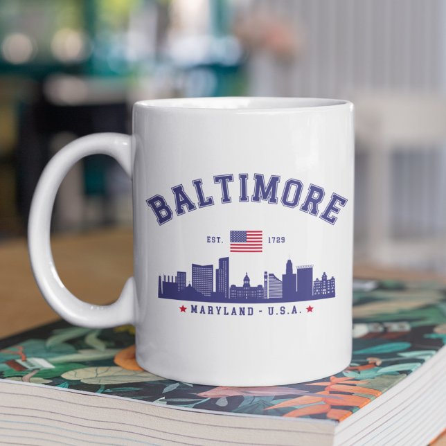 Taza De Café Baltimore Maryland Modern Skyline city (Subido por el creador)