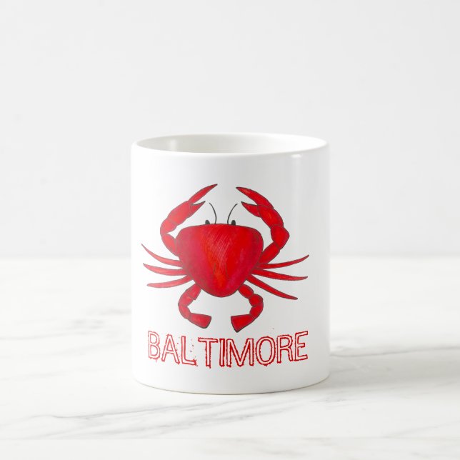 Taza De Café Baltimore Maryland Red Crab Crabs Beach Mug (Centro)