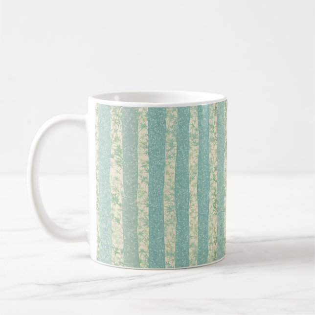 Taza De Café Bamboo Forest Stripe - Jade Breeze Mug (Izquierda)