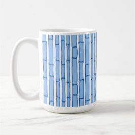 Taza De Café Bambooey Bamboo Stripe in Blue Porcelain