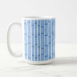 Taza De Café Bambooey Franja de Bambú en Porcelana Azul