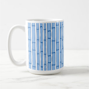 Taza De Café Bambooey Franja de Bambú en Porcelana Azul