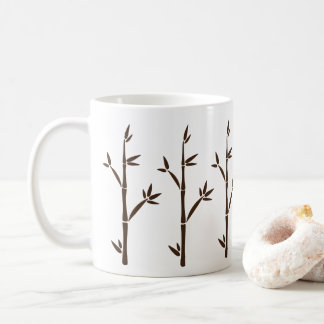 Taza De Café Bambú marrón moderno dispara y deja silueta
