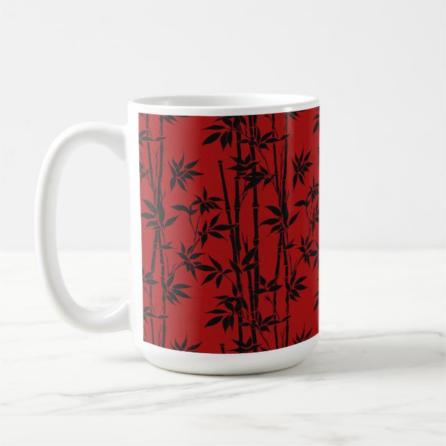 Taza De Café Bambú rojo y negro (Izquierda)