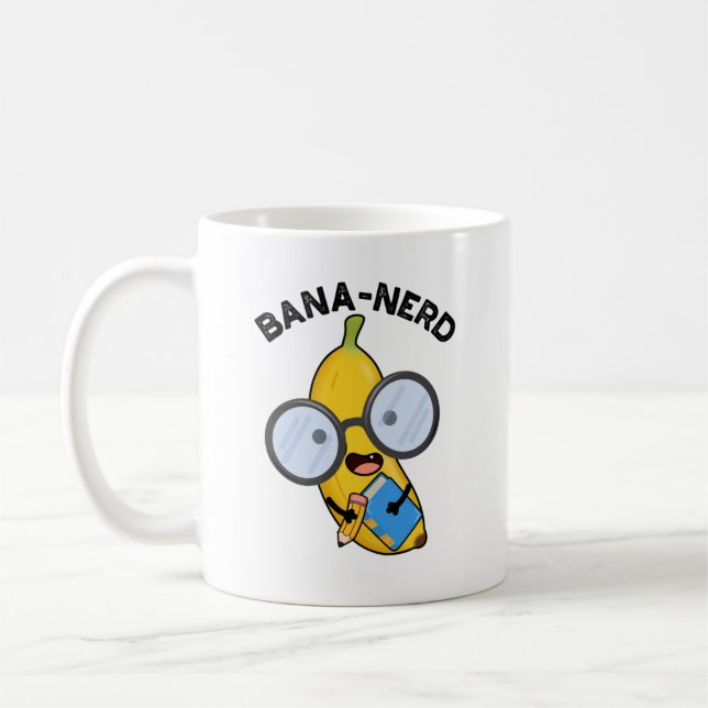 Taza De Café Bana-nerd Fruit Funny Nerd Pun (Izquierda)