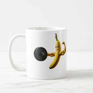 Taza De Café banana graciosa en el poder