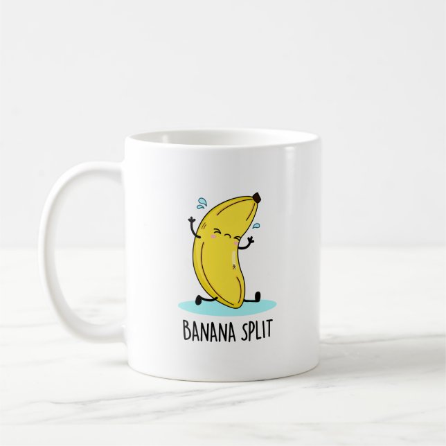 Taza De Café Banana Split Funny Dancing Banana Pun (Izquierda)