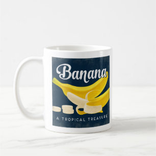 Taza De Café Banana Vintage Fruto Retro