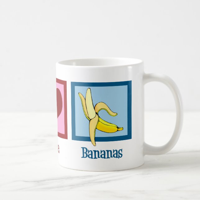 Taza De Café Bananas de amor por la paz (Derecha)