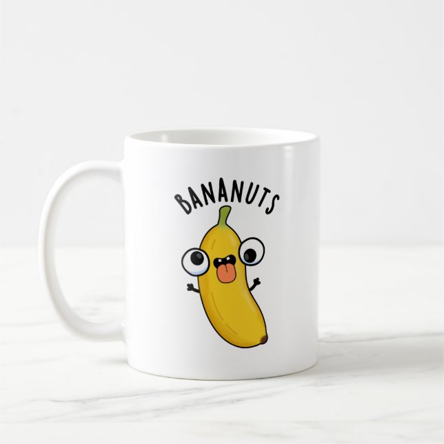 Taza De Café Bananus Funny Crazy Banana Fruit Pun (Izquierda)