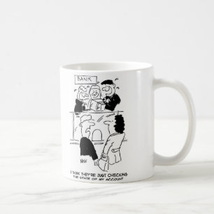 Taza De Café Banca. Comprobación del estado de una cuenta banc