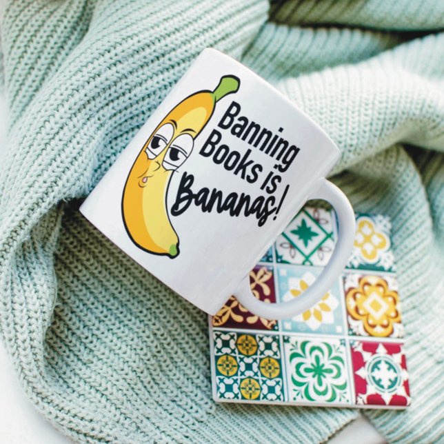 Taza De Café Banca Libros Bananas (Subido por el creador)