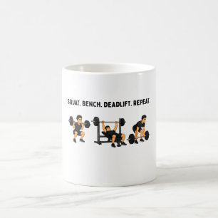 Taza De Café Banco de sentadillas, peso muerto, repetición, ent