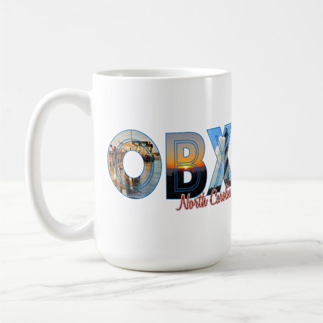 Taza De Café Bancos exteriores de la OBX lugares orgullosos II (Izquierda)