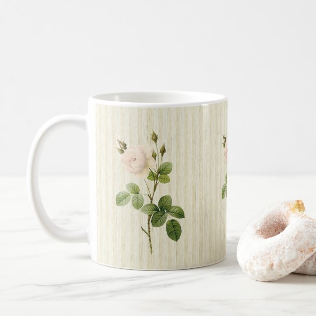 Taza De Café Banda Beige Floral Mug (Con donut)