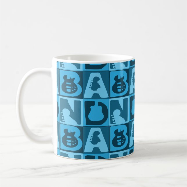 Taza De Café Banda Bloques Azules (Izquierda)