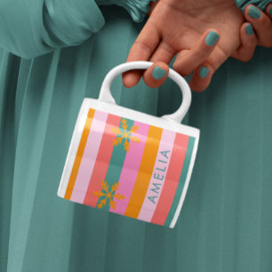 Taza De Café Banda brillante Navidades acogedores Snowflake