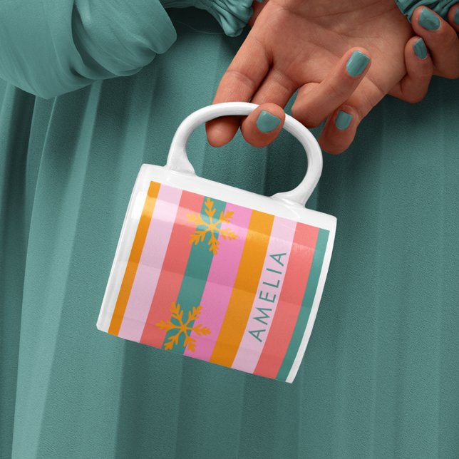 Taza De Café Banda brillante Navidades acogedores Snowflake (Subido por el creador)