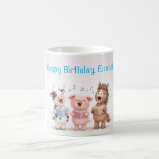Taza De Café Banda de Animales de Granja Cumpleaños