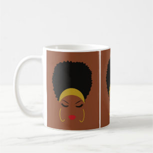 Taza De Café Banda de cabeza y afro puff mug