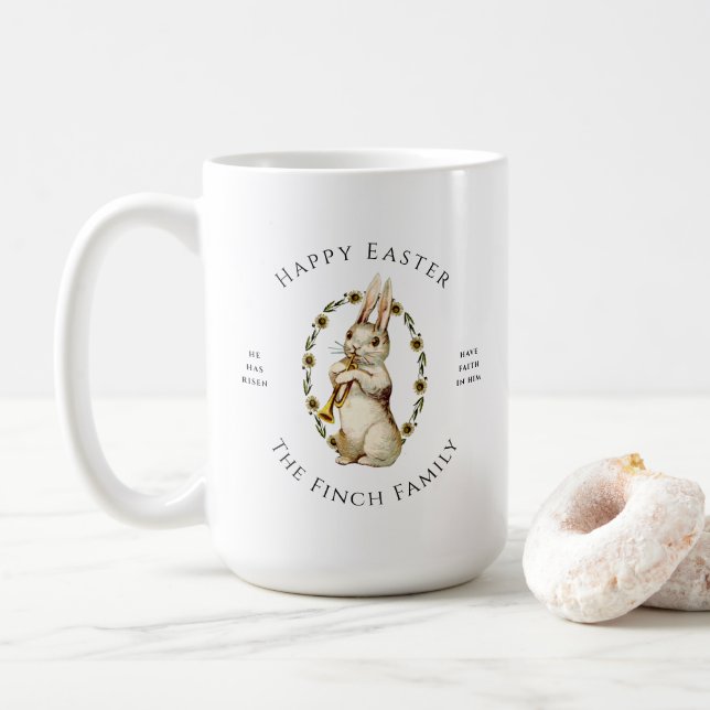 Taza De Café Banda de Marcha Feliz Pascua (Con donut)