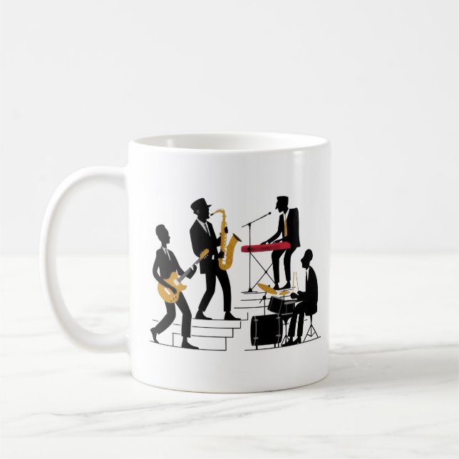Taza De Café Banda de música de Silhouette (Izquierda)