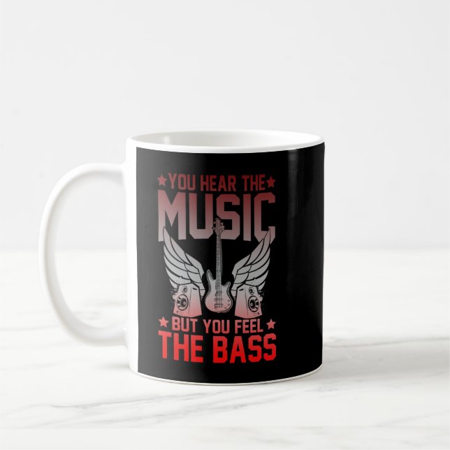 Taza De Café Banda de rock de Bass Guitar Wings Musicver (Izquierda)