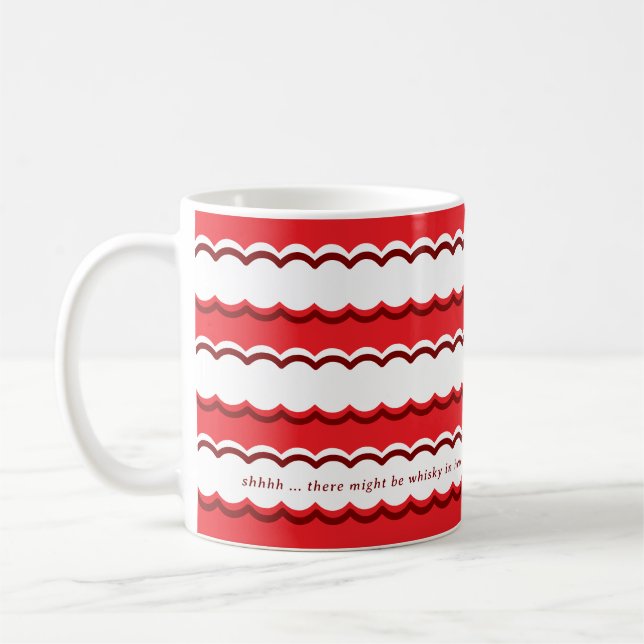 Taza De Café Banda negrita rojo y blanco incandescente (Izquierda)