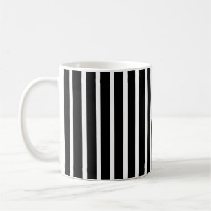 Taza De Café Banda vertical negrita negra y blanca
