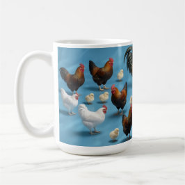 Taza De Café Bandada de pollitos y gallos